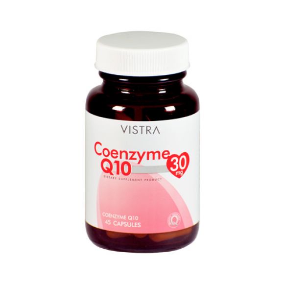 VISTRA Coenzyme Q10 30 mg ช่วยยับยั้งการเกิดริ้วรอยของผิว ปรับให้ผิวดูเต่งตึงและมีน้ำมีนวล ดูแลระบบไ