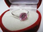 แหวนเงินแท้ 92.5% เพชร Pink CZ น้ำงามสุดๆ