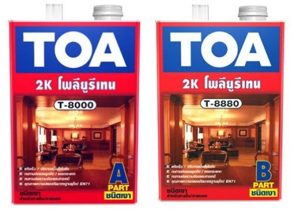 นํ้ายาเคลือบแข็งโพลียูรีเทน POLYURETHANE แบบ2Kของ TOA รุ่น T-8000(A),T8880(B) นํ้ายาเคลือบแข็งโพลียูรีเทน POLYURETHANE แบบ2Kของ TOA รุ่น T-8000(A),T8880(B)