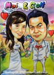 รับวาดรูปแต่งงาน,รับวาดรูปล้อเลียนแต่งงาน,รับวาดรูปประดับงานแต่งงาน โดยช่างฝีมือ