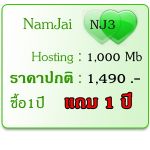 ถูกสุดๆ   ทุกแพคเกจ  น้ำใจโฮส ซื้อ1 ปี  แถม1 ปี หมดเขต  31 มกราคม 2554