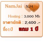 ถูกสุดๆ   ทุกแพคเกจ  น้ำใจโฮส ซื้อ1 ปี  แถม1 ปี หมดเขต  31 มกราคม 2554