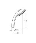 หัวฝักบัวมือยี่ห้อGROHE รุ่นTempesta Trio 28578 แบบ3ระบบ