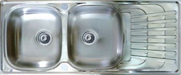 ซิงค์สแตนเลส 2 หลุม มีที่พักจานยี่ห้อ TECNOGAS รุ่น TNP120