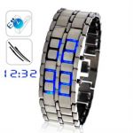 นาฬิกาไร้หน้าปัด สีฟ้า (Faceless LED Watch- Blue)