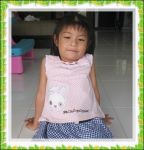 เสื้อแขนกุดระบาย ลายจุดกระต่ายน้อย (สีโอรส)