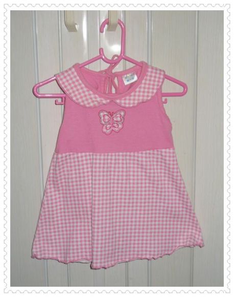 Dress แขนกุด สีชมพูลายสก๊อต มือสอง Dress แขนกุด สีชมพูลายสก๊อต มือสอง