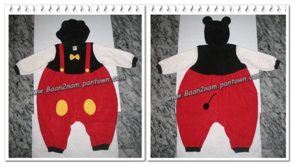 ชุดหมี Micky Mouse ผ้าสำลี นุ๊ม-นุ่ม