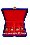 กล่องใส่พระกำมะหยี่สีน้ำเงิน+พื้นสีแดง แบบ 12 ช่อง