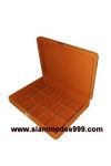 กล่องพระ กล่องเก็บพระเครื่องหุ้มกำมะหยี่สีเหลืองทอง แบบ 15 ช่อง