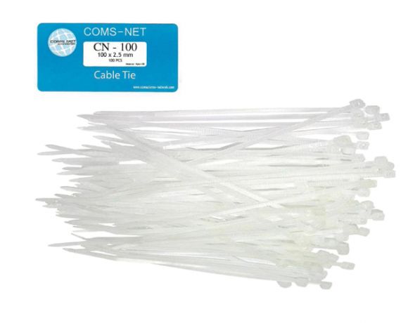 COMS-NET Cable Tie 4' (กว้าง 2.5 มม.) @ 7 บาท / ถุง (100 เส้น/ถุง)