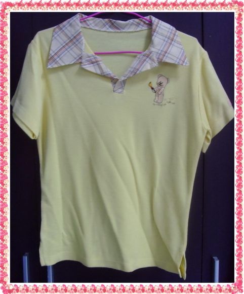 ::::SALE::::เสื้อโปโลสีเหลือง ปกสีน้ำตาลลายสก็อต ::::SALE::::เสื้อโปโลสีเหลือง ปกสีน้ำตาลลายสก็อต