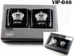 VIP-046ที่ล็อคสายเข็มขัดนิรภัย VIP มงกุฎ_หนังดำ   650 บ