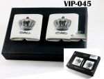 VIP-045ที่ล็อคสายเข็มขัดนิร  ภัย VIP มงกุฎ_หนังขาว