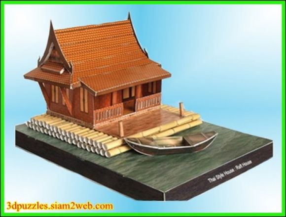จิ๊กซอว์ 3 มิติ บ้านทรงไทย ภาคกลาง  เรือนแพ