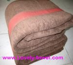 ผ้าห่มขนหนูโรงแรม ด้ายคู่ หนานุ่ม สีน้ำตาล ขนาด 60x80