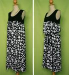 Maxi DresS เดรสยาว แขนกุด ผ้าคอตต้อนพิมพ์ลายวงกลมใหญ่เล็กสลับกัน