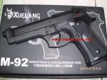 ปืนอัดแก๊ส M92FS บอดี้เหล็กรมดำเหมือนจริงยิงระบบโบลว์แบ็คของใต้หวัน