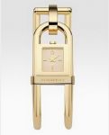 **หมดแล้ว** Burberry Ladies Gold Shackle Bracelet Watch