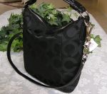 สินค้าอยู่ไทย พร้อมส่ง 14753 Coach Kristin Black Op Art Sateen Hobo