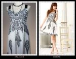 ชุดกระโปรงสายเดี่ยวสีครีมขาว ลายสวยมากค่ะ