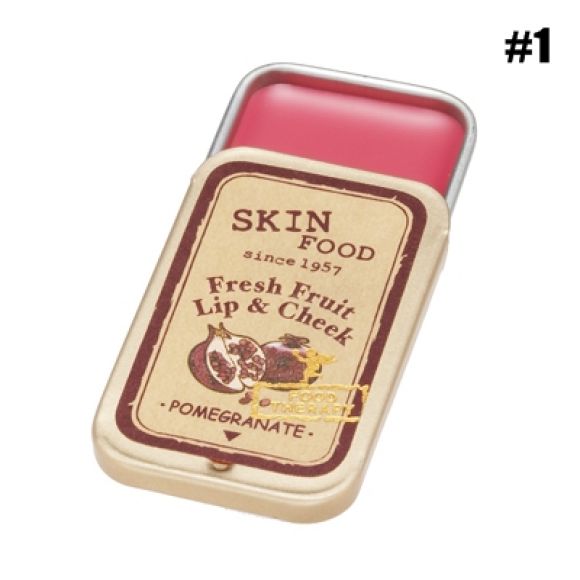 Skin Food/Fresh Fruit Lip&Cheek #1 pomegranate สีแดงทับทิม