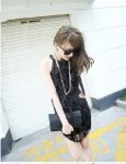 (พร้อมส่ง ems)ชุดเดรสแฟชั่นนำเข้า สีดำ เนื้อผ้าดีพิมพ์ลายกระโหลก เก๋ดีค่ะ สินค้าจริงเหมือนแบบค่ะ