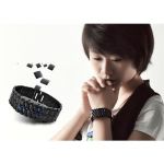 นาฬิกาไร้หน้าปัด สายสีดำ (Black Faceless LED Watch-Blue LED)