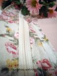 กระเป๋าผ้าลายดอก (สีครีม)