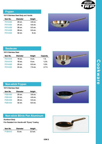 อุปกรณ์บาร์อาหารเครื่องดื่ม 2 Table Top & Service Bakeware Bar & Counter