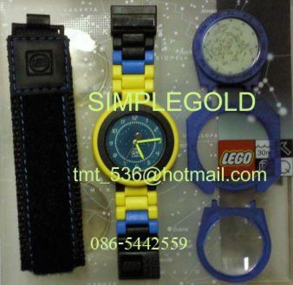 นาฬิกา เลโก้ lego เปลี่ยนสายได้ 3 แบบ วงแหวนมีหลายสีเปลี่ยนได้ กันน้ำ เรืองแสง 