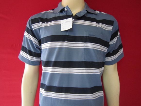 เสื้อโปโล ผ้าริ้วทอตัวเล็ก 23709 เสื้อโปโล ผ้าริ้วทอตัวเล็ก 23709