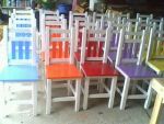 หนุ่มโต๊ะไม้ขายเก้าอี้พนักพิงตรงราคาถูกสีสรรสวยงาม 370 บาท