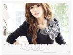 สื้อผ้า cotton แต่งดอกไม้ที่คอเสื้อ สีดำ