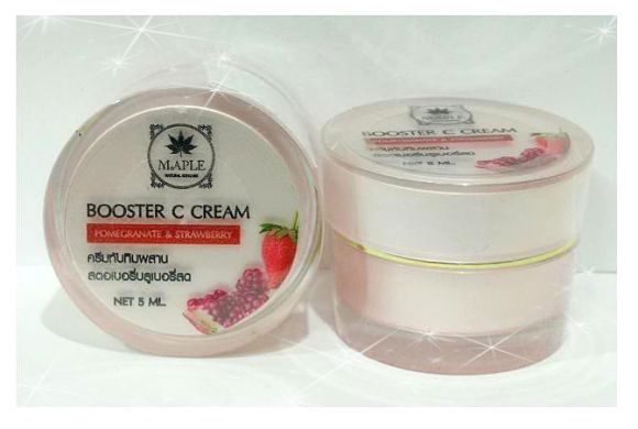 Maple Booster C cream ครีมทาหน้าทับทิมผสานสตรอเบอรี่สดและคลอลาเจน 