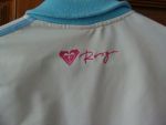 เสื้อคลุมแฟชั่นนอกสีขาวแถบฟ้า roxy ของแท้