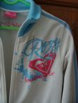 เสื้อคลุมแฟชั่นนอกสีขาวแถบฟ้า roxy ของแท้