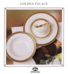 จานเซราิมิคขอบทอง Dinner Plate Gold (รับทำโลโก้ลงบนชิ้นงาน) Tel.0898912327