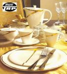 จานเซราิมิคขอบทอง Dinner Plate Gold (รับทำโลโก้ลงบนชิ้นงาน) Tel.0898912327