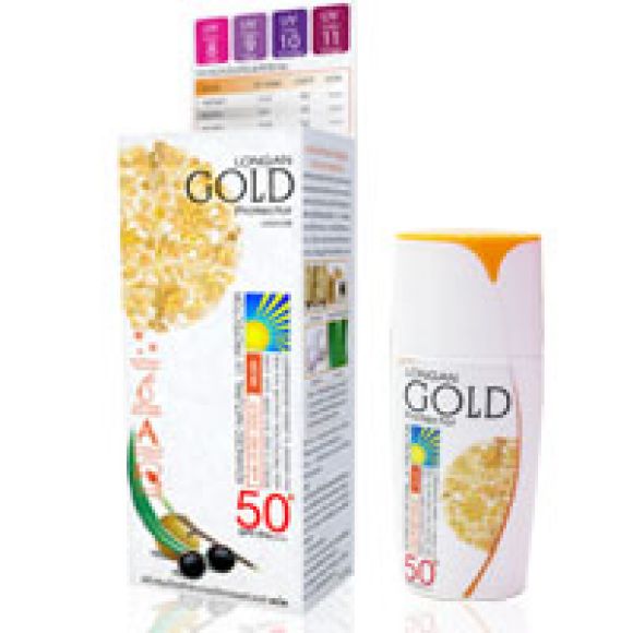 ลำไย โกลด์ ยูวี โพรเทคเตอร์ SPF50/PA+++ สูตรสีเบดจ์ สำหรับผิวสองสี-คล้ำ ลำไย โกลด์ ยูวี โพรเทคเตอร์ SPF50/PA+++ สูตรสีเบดจ์ สำหรับผิวสองสี-คล้ำ