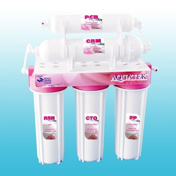 เครื่องกรองน้ำ 5 ขั้นตอน Aquatek (Pink) รหัสสินค้า : A13