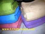ผ้าห่มขนหนูโรงแรม ด้ายคู่ หนานุ่ม สีน้ำตาล ขนาด 60x80