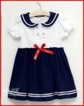 ชุดกระโปรงลูกสาวB2W2ขาว+ดำปกทหารเรือ (Import)