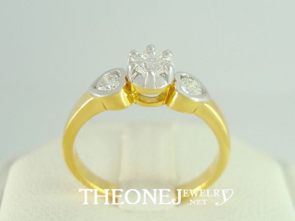 แหวนเพชร แหวนแต่งงาน แหวนหมั้น น้ำหนักเพชรรวม 0.33 กะรัต Color 98
