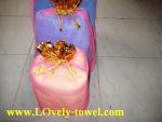 ผ้าขนหนูรับไหว้พร้อมถุงตาข่ายสวยงาม สามารถเลือกผ้าหลายขนาดได้ตามความต้องการของลูกค้าค่ะ