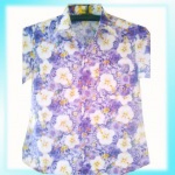 เสื้อบาติก ลายสงกรานต์ โทนม่วง