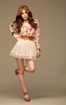 แบรนด์ RJ STORY  เดรสน่ารักๆ แฟชั่นเกาหลี กระโปรงตาข่าย เสื้อลายดอก  มาพร้อมเข็มขัดเหมือนแบบ