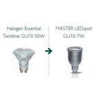 หลอดLED ยี่ห้อ Philips 7W MASTER LED GU10 Warm White Dimmable