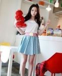 (ส่งฟรี) Set 3 ชิ้น ชุดเดรสแฟชั่นนำเข้า สไตล์เกาหลี  เสื้อ-กระโปรง-เข็มขัด  สีและสินค้าเหมือนแบบค่ะ