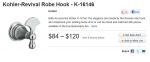 ขอแขวนผ้ายี่ห้อ KOHLER รุ่น K-16146-CP Revival โครมเมี่ยม 